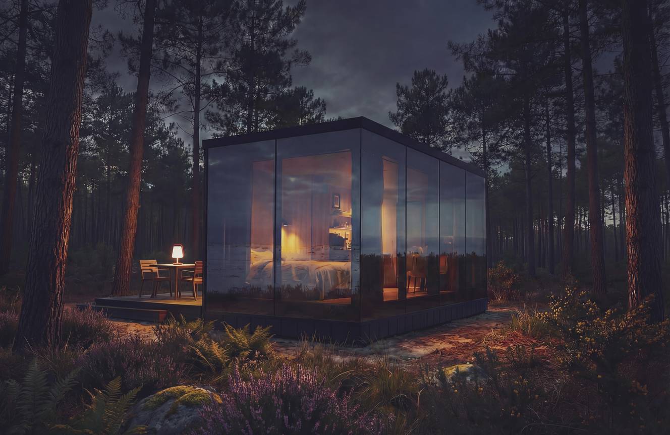 Miroir-Ööd-Hütte integriert in den Wald der Landes, außergewöhnliche Unterkunft