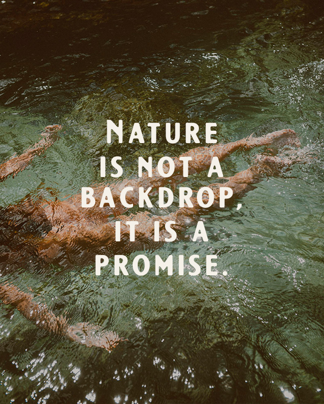 Relaxing moment in natural water, an invitation to disconnect