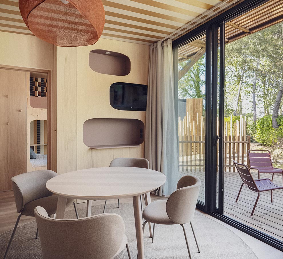 Vue aérienne de la Mini Villa à Seignosse, au cœur des Landes