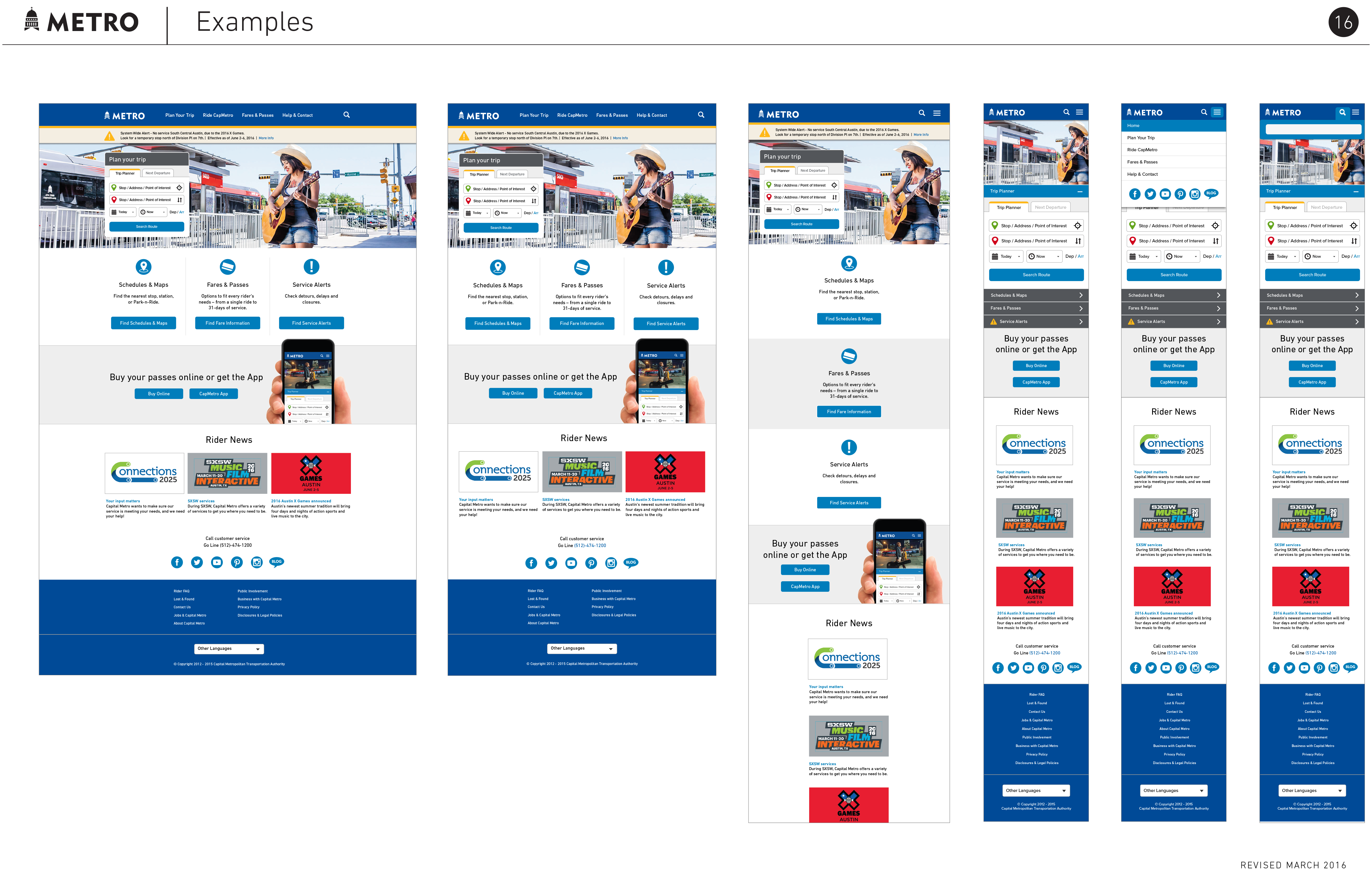 A screenshot of the current CapMetr5o.org site still using my original design from six years ago