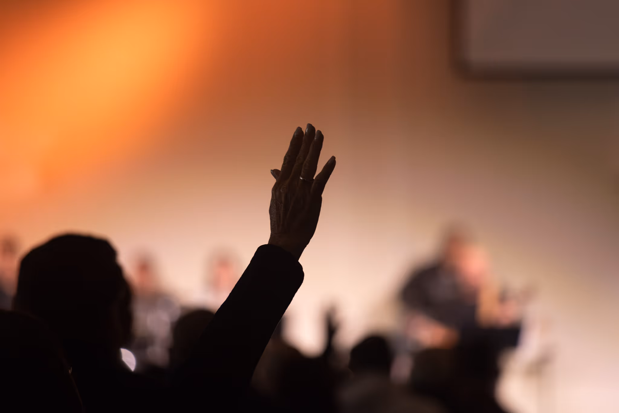 Hand raised in worship