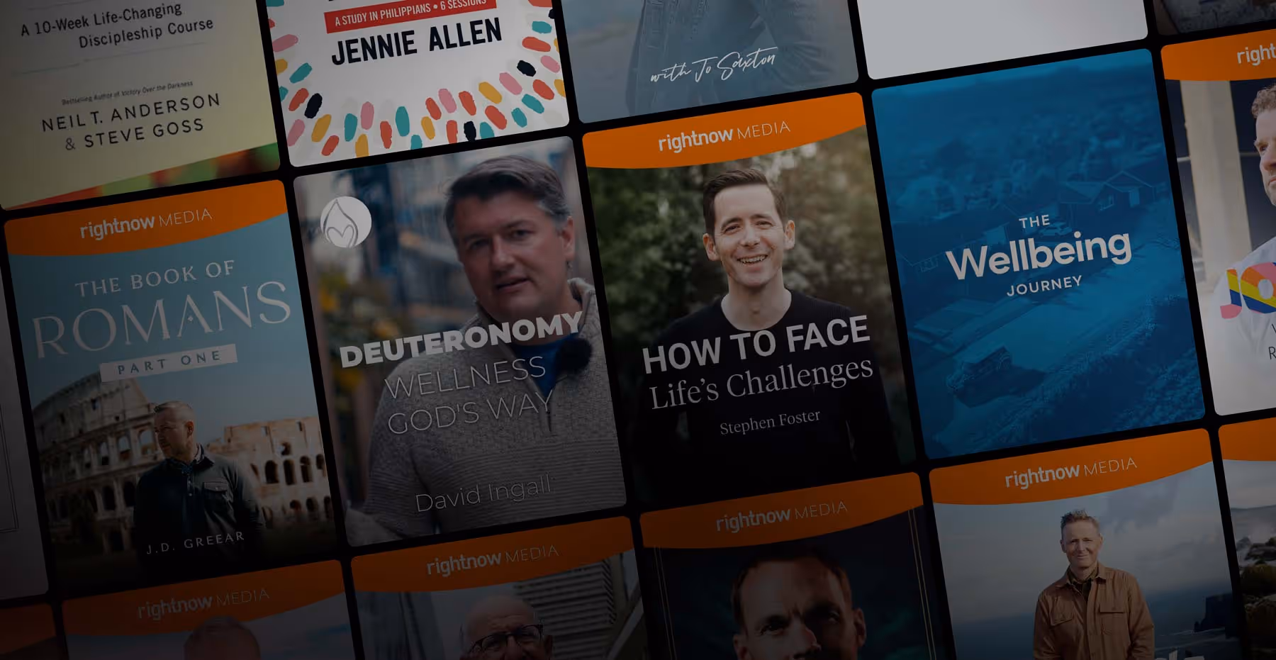Library of streaming content on a screen