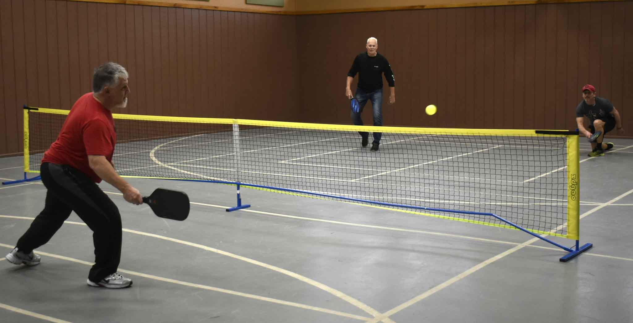 Men playing pickleball at Evermore Community Church in Hartville, Ohio, connecting through fellowship, fitness, and faith in Men’s Ministry.