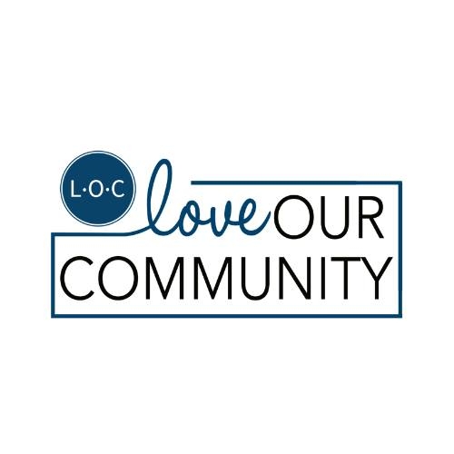 Love Our Community logo, local outreach partner of Evermore Community Church in Hartville, Ohio, uniting churches and neighbors to meet community needs.