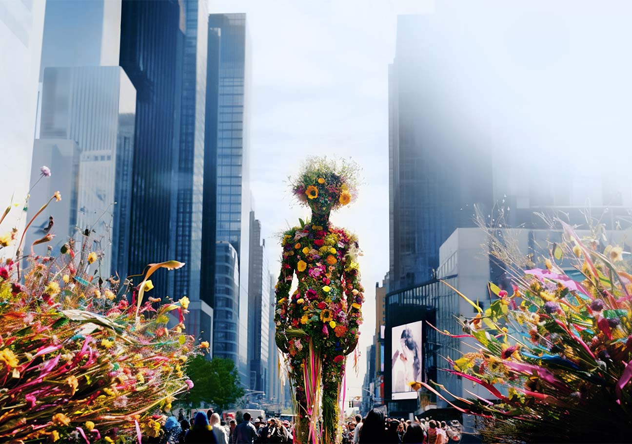 Conceptual render of Rowen walking through Manhattan