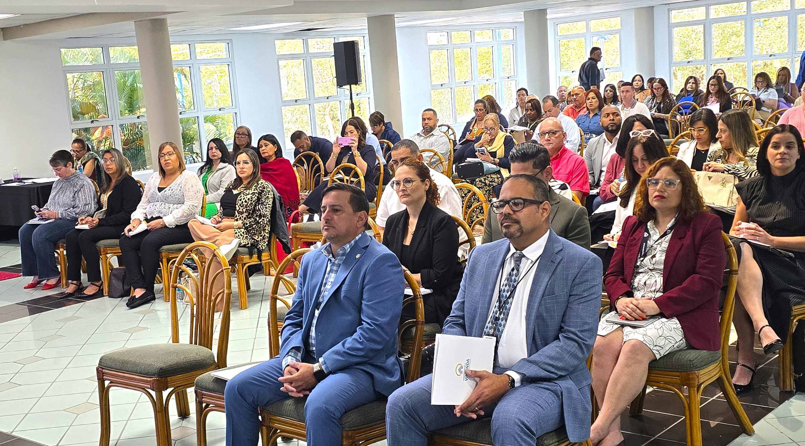 People attending the presentation.
