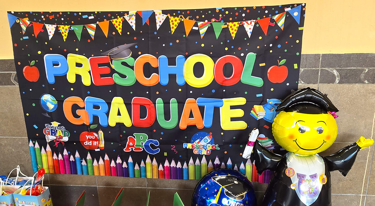Sign that says "Preschool Graduates."