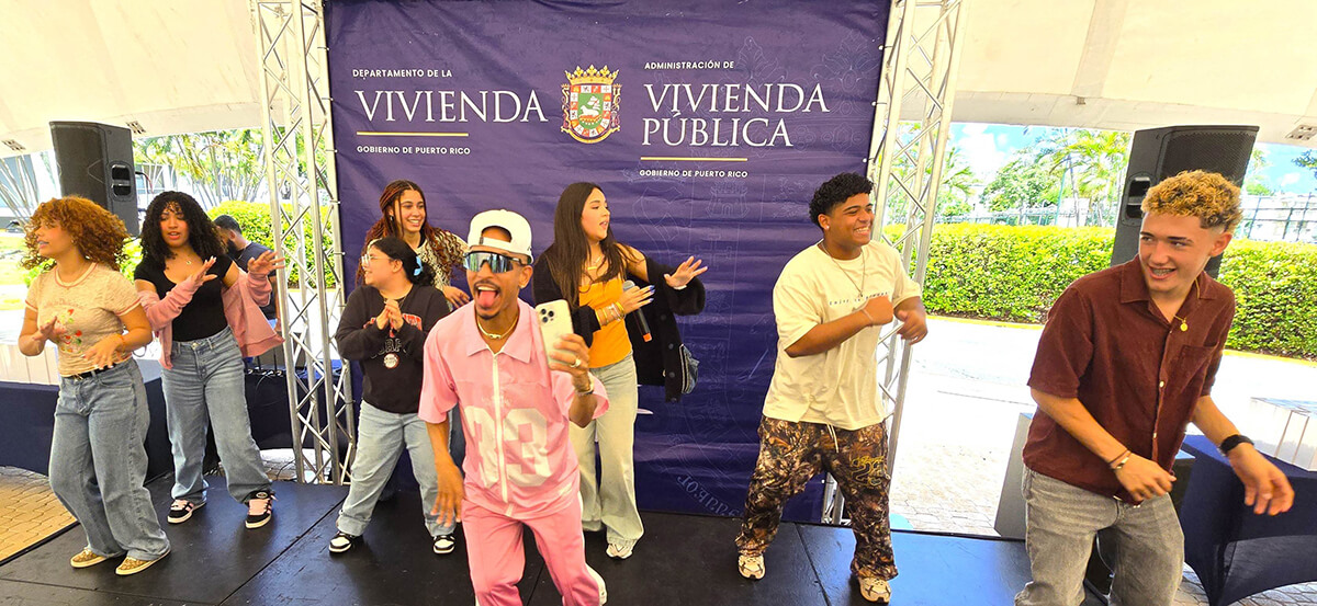 Young people dancing on the stage.