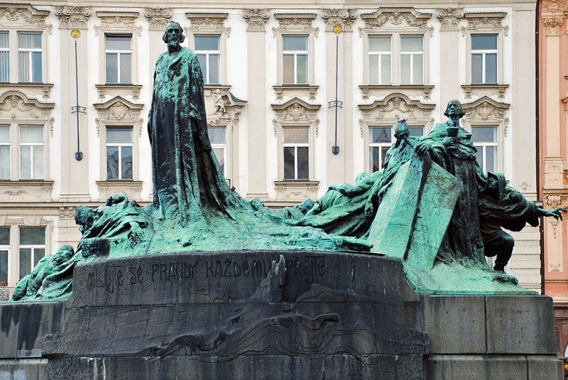 Jan Hus Memorial in the Middle of the Old Town Square