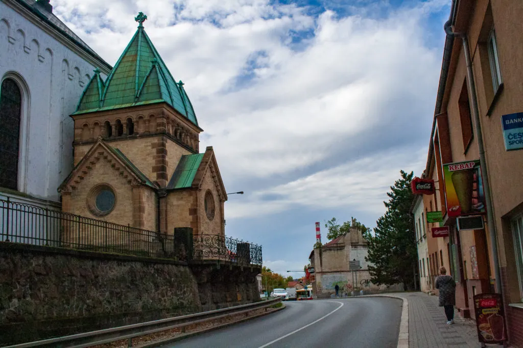 Historic church of Cakovice near the castle grounds.