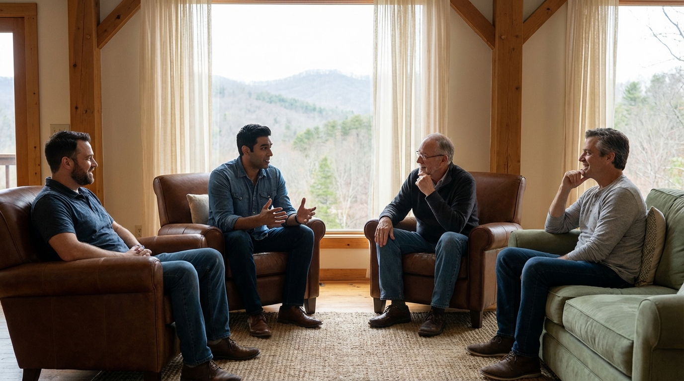 Illustration representing Men-Only Programming and Peer Accountability