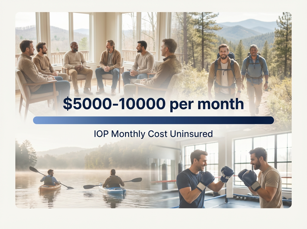 Infographic showing Monthly Cost of IOP Without Insurance: 5000-10000$ per month