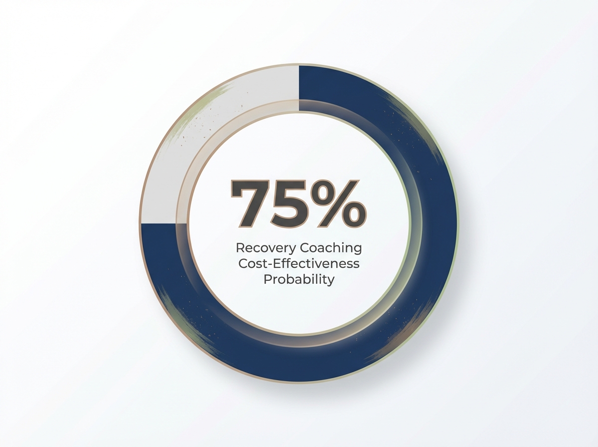 Infographic showing Probability of Recovery Coaching Being Cost-Effective: 75%