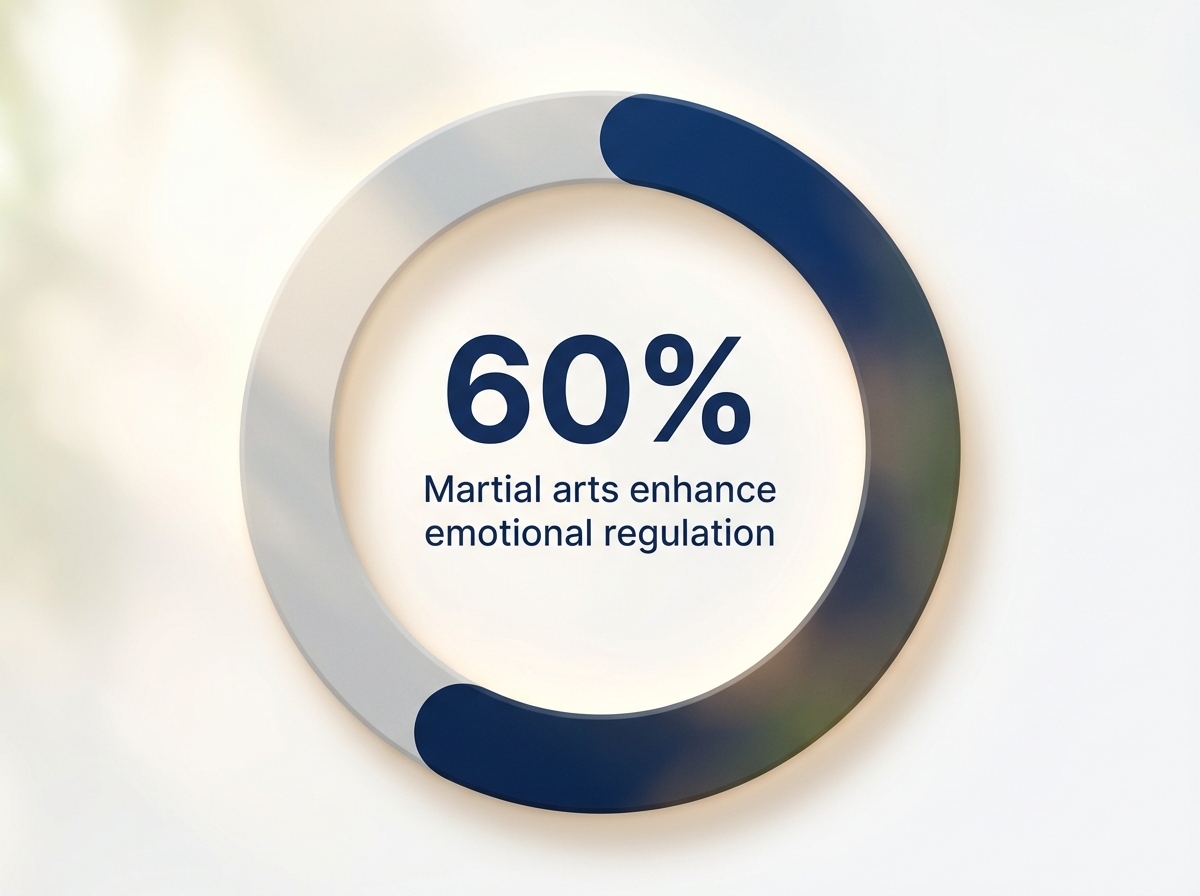 Infographic showing Improvement in emotional regulation from martial arts: 60%