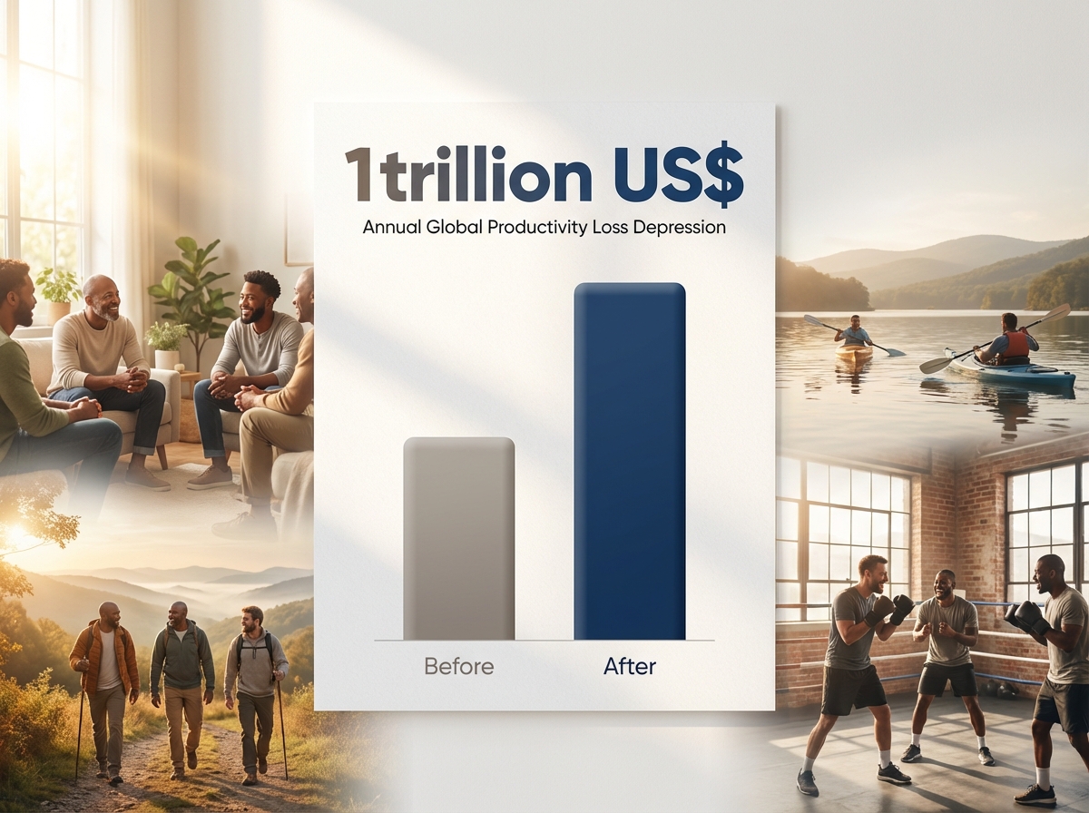 Infographic showing Annual Global Productivity Loss from Depression & Anxiety: 1trillion US$