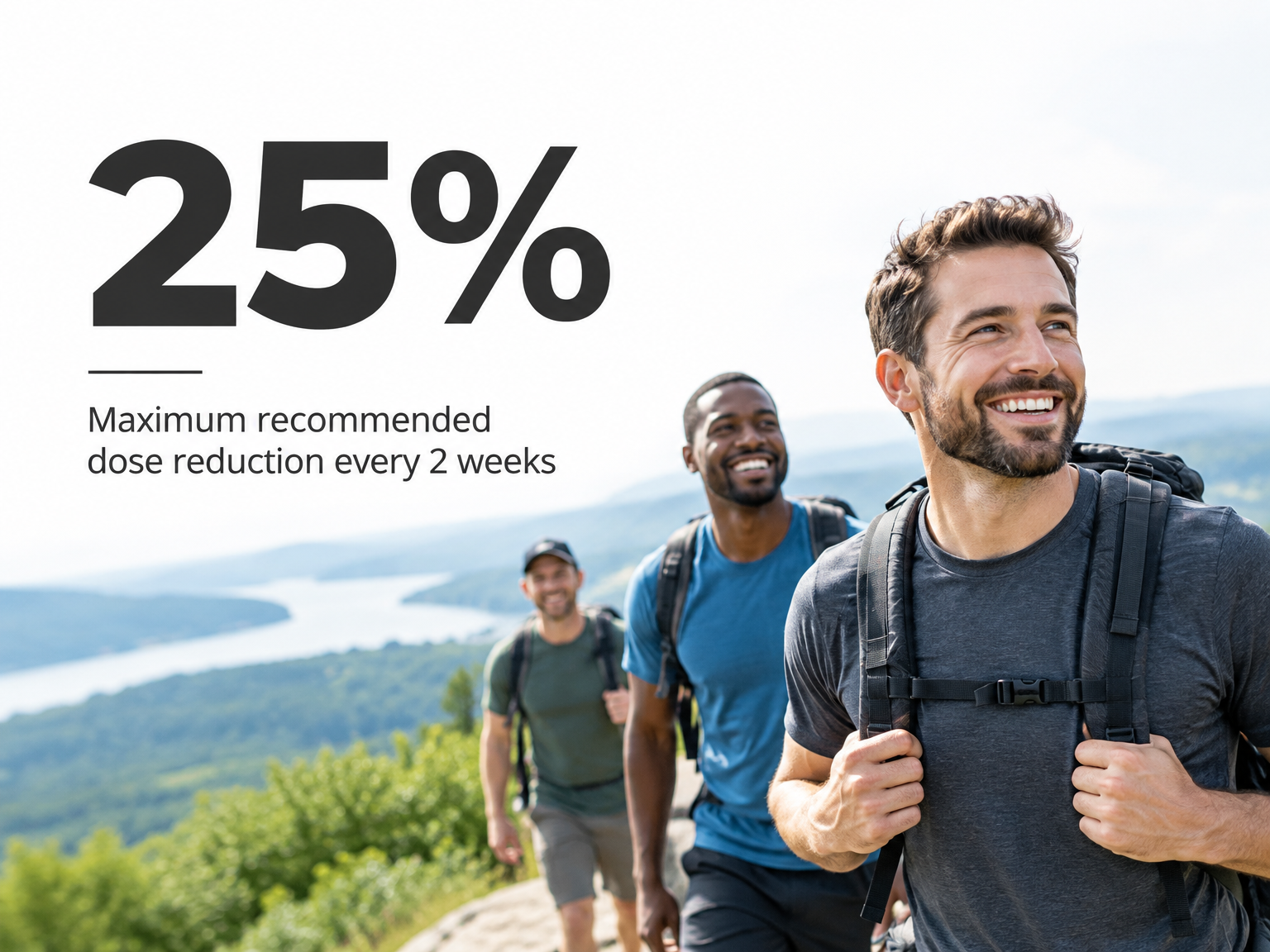 25% maximum dose reduction every 2 weeks guideline for supervised benzo taper