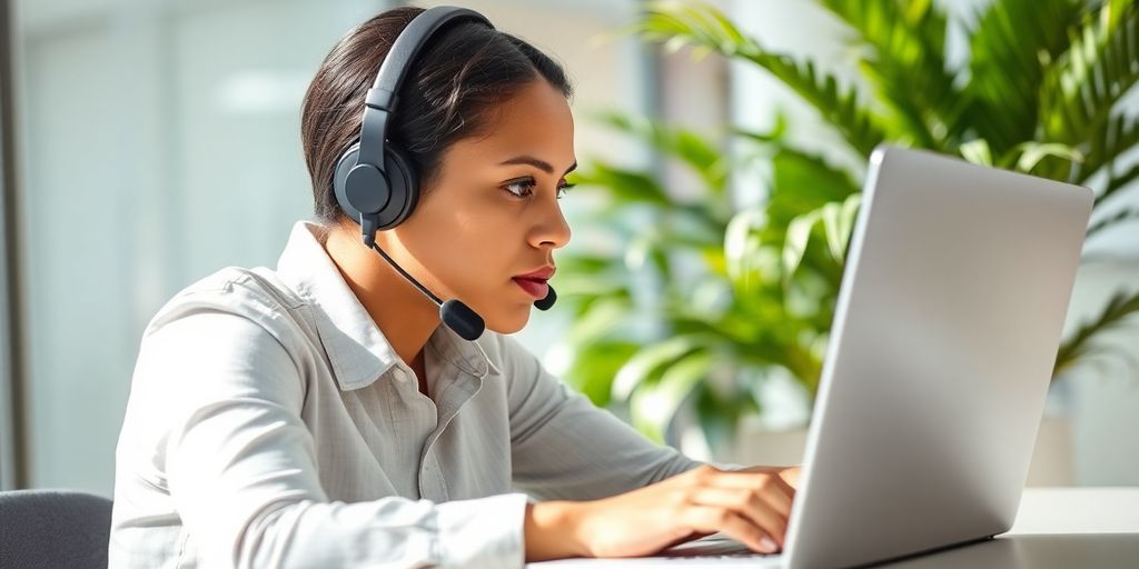 Person speaking on phone, looking at laptop.