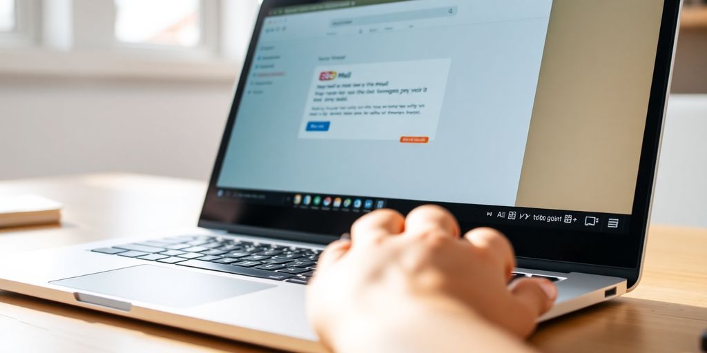 Laptop with Zoho Mail interface