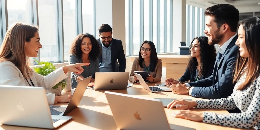 Business professionals working with Zoho One.