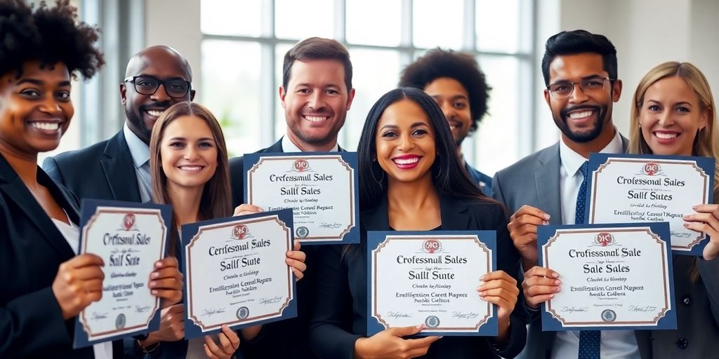 Certified sales professional smiling confidently.