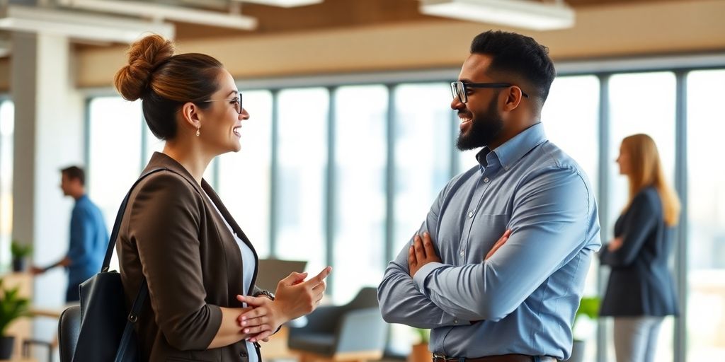 Sales development representative actively engaging in a business meeting.