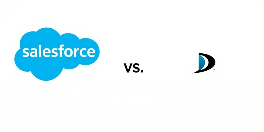 Salesforce and Dynamics logos facing each other.