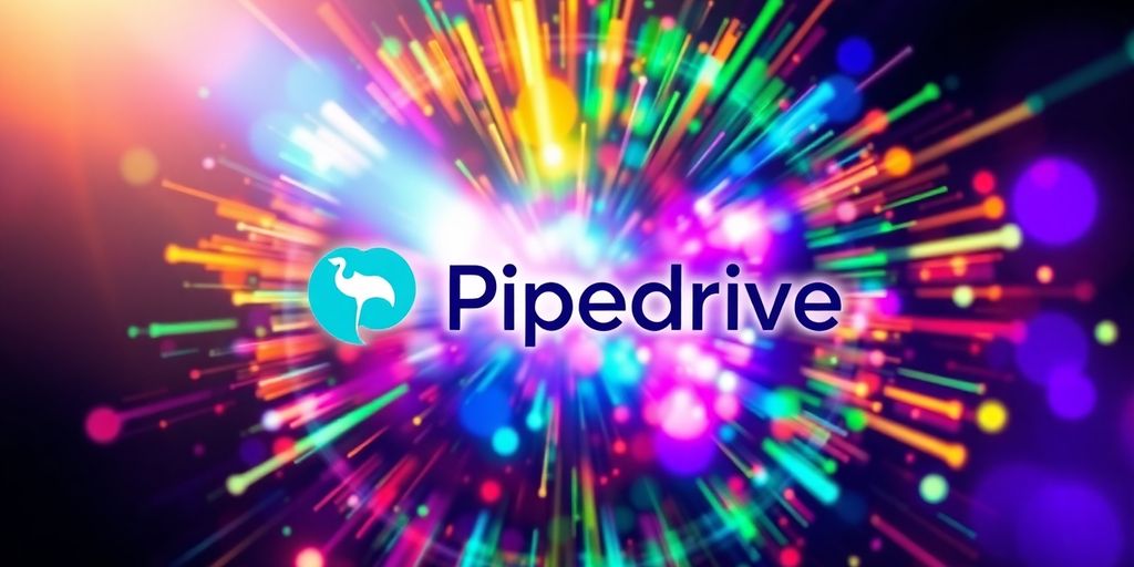 Pipedrive logo with surrounding savings symbols.