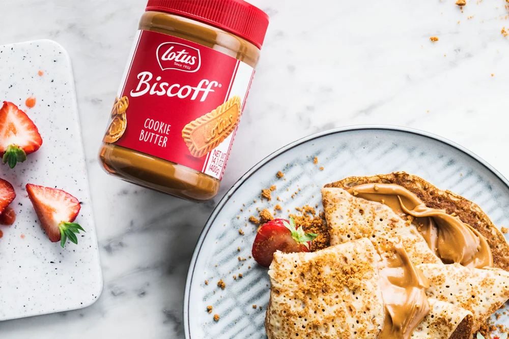 Lotus Biscoff spread and serving suggestion from Stuart Alexander’s brand portfolio