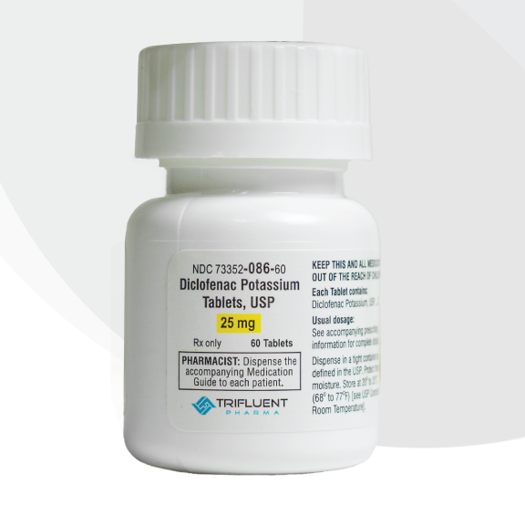Diclofenac Potassium Tabs 25 mg product packaging