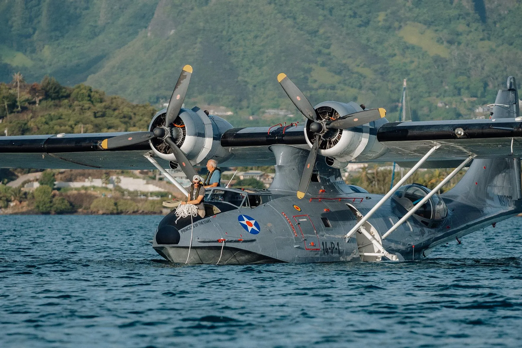Soaring by the Sea's 1943 PBY-5A Catalina floating on the ocean