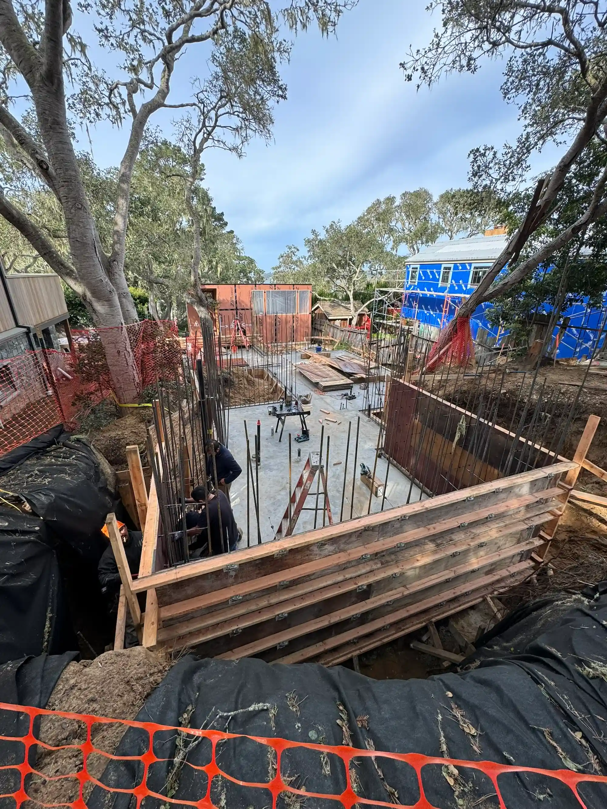Brisa house, Carmel-by-the-Sea, CA showing the beginning of the construction of the home which Julia Correia helped design