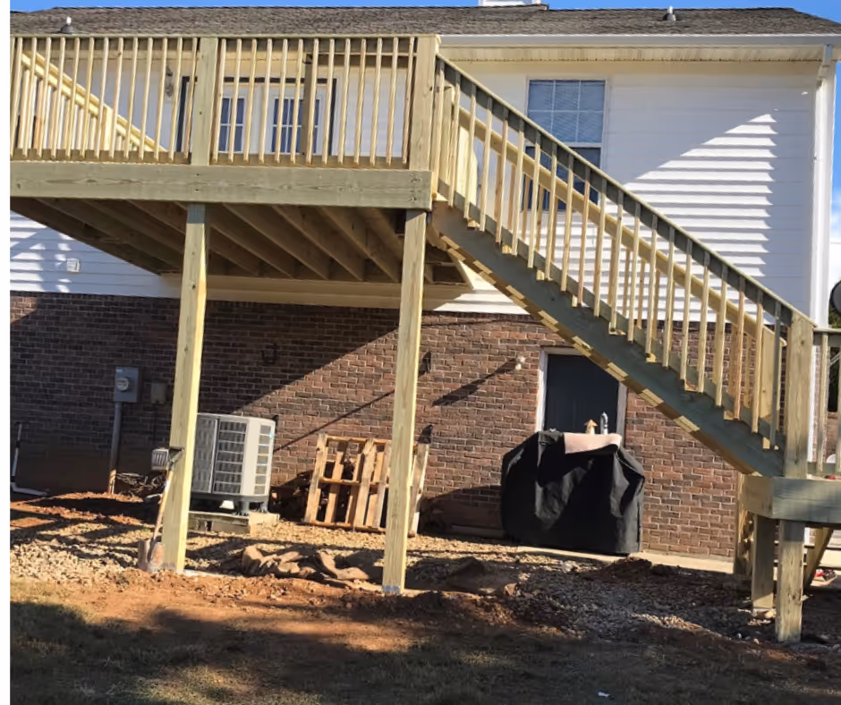 A completed porch build