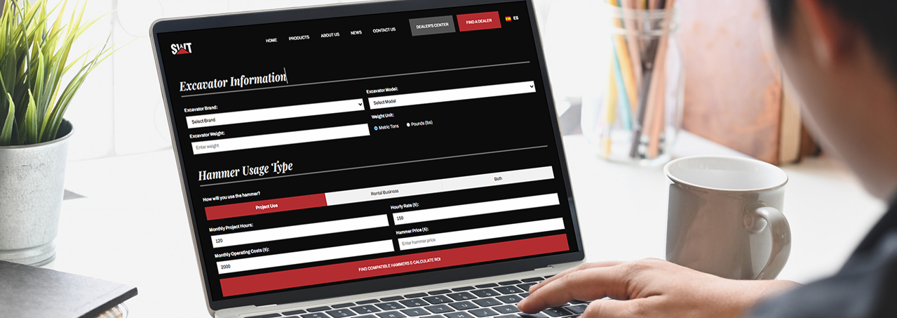 Excavator Attachment hydraulic breaker ROI calculator.