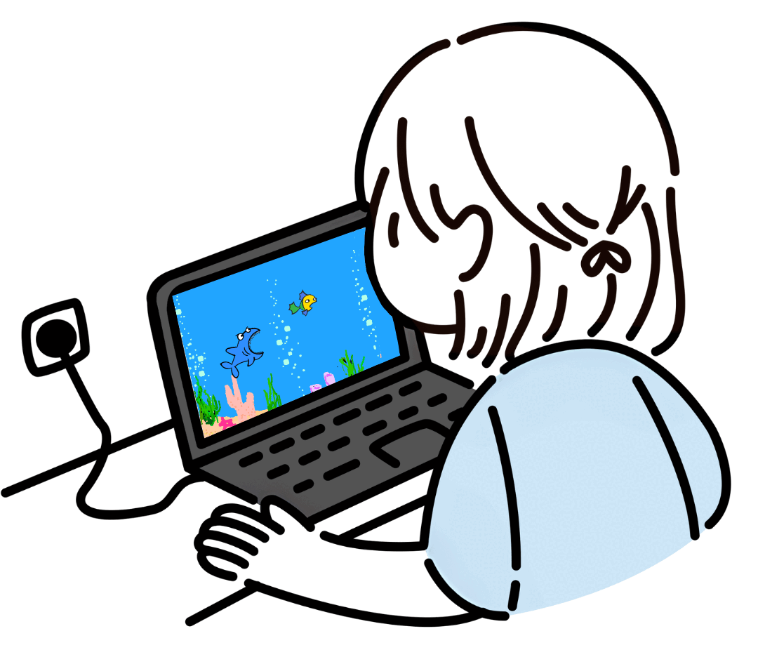 Girl Playing Shark Chase