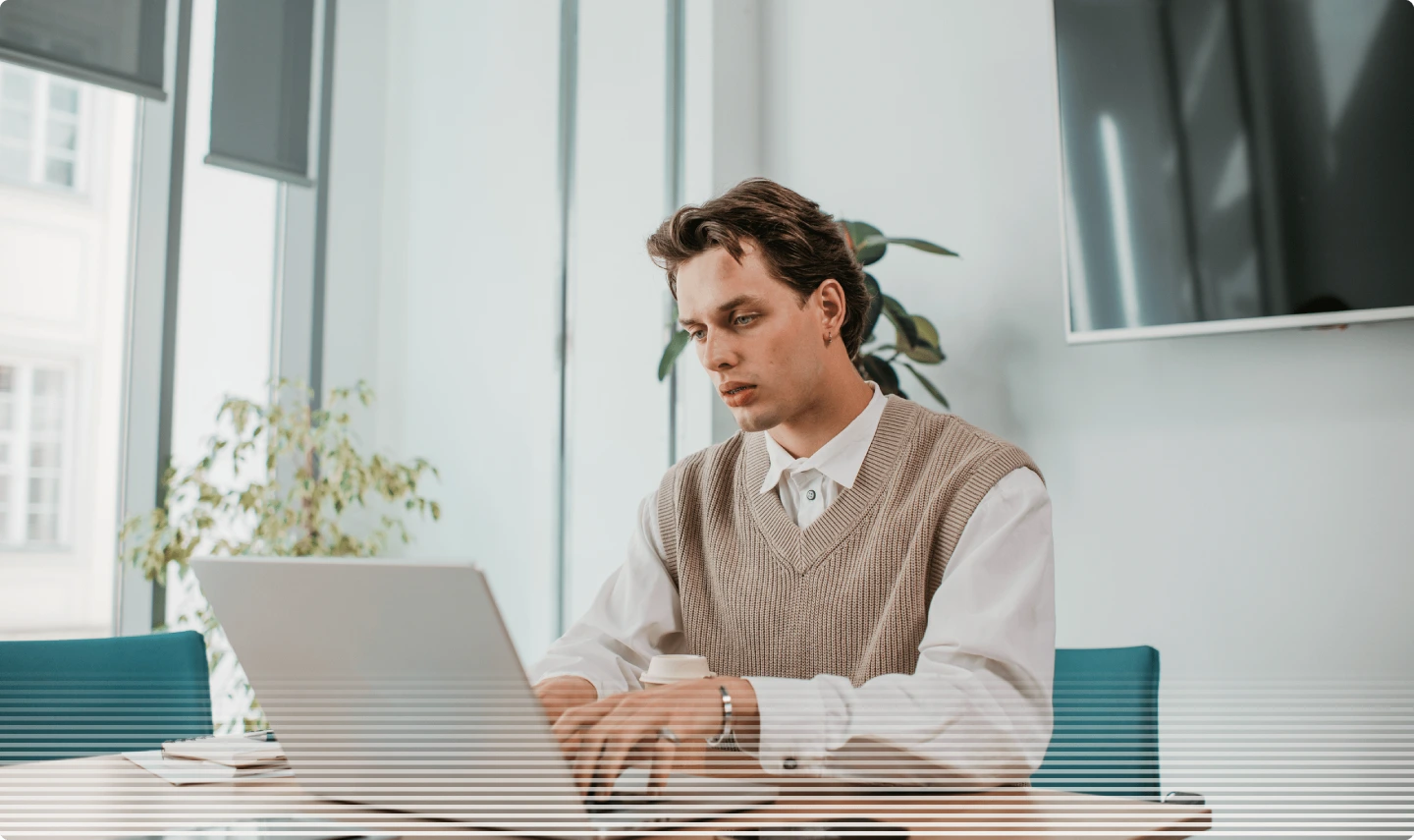 Man working on a laptop