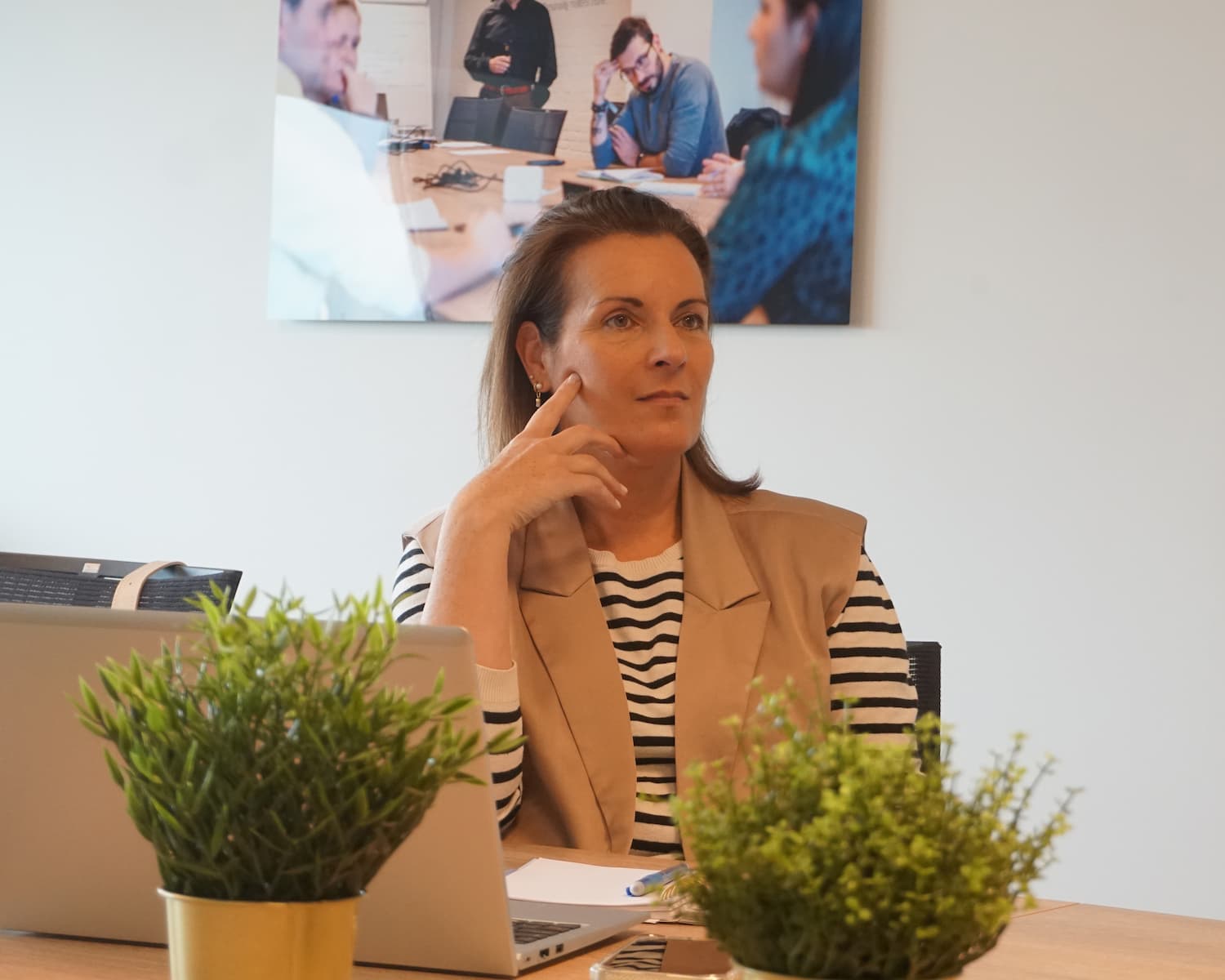 Ellen during a meeting