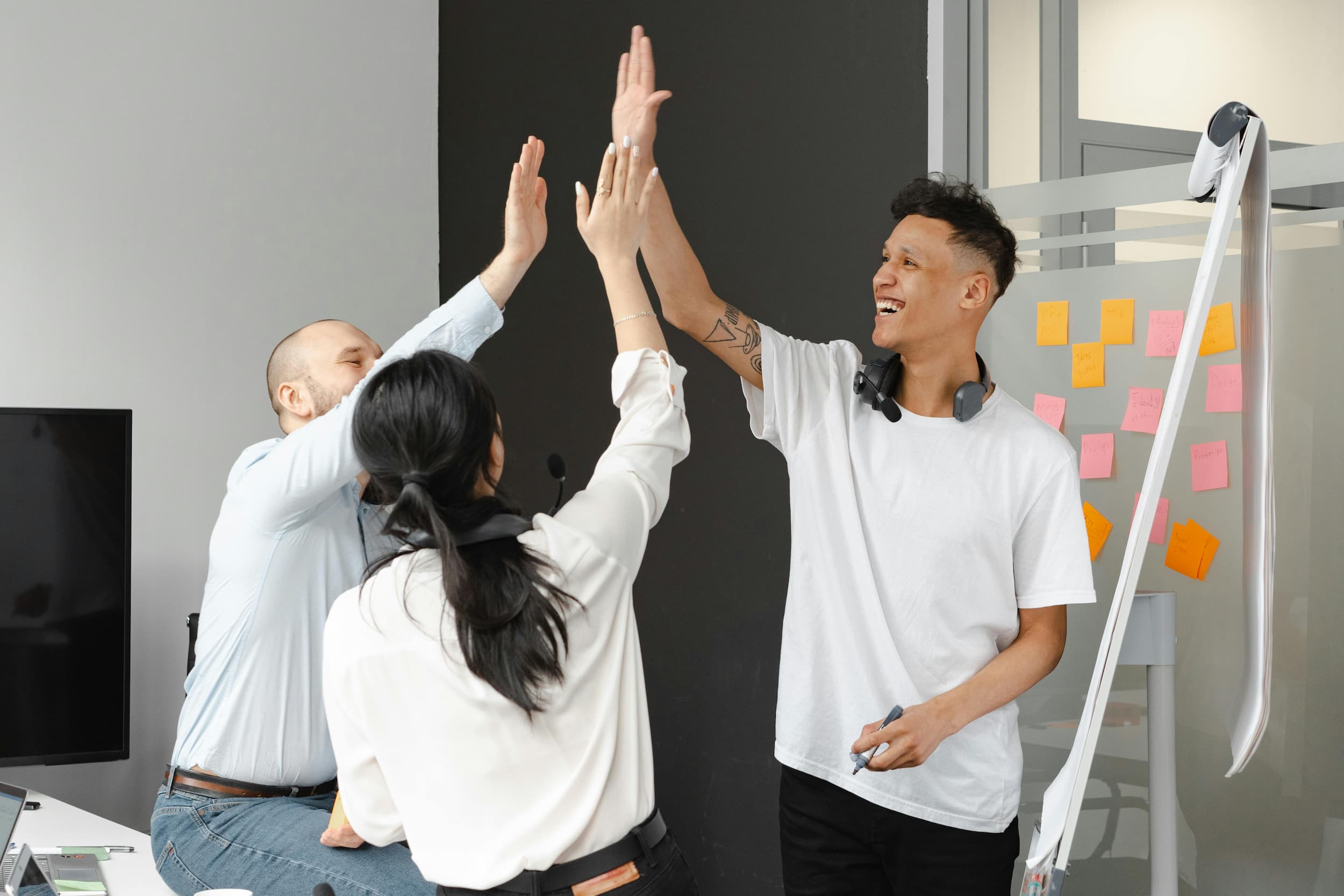 Groep geeft high five
