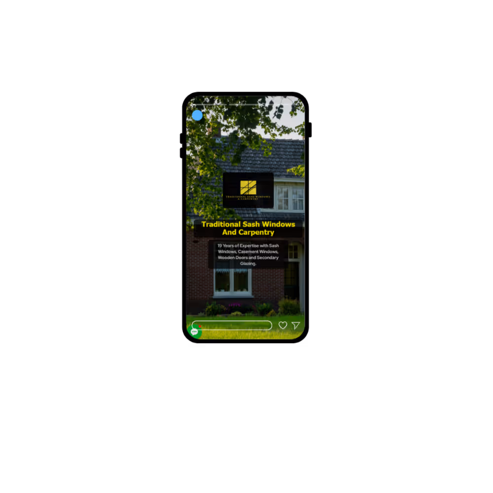 A Mobile phone showing a website development sample page 3