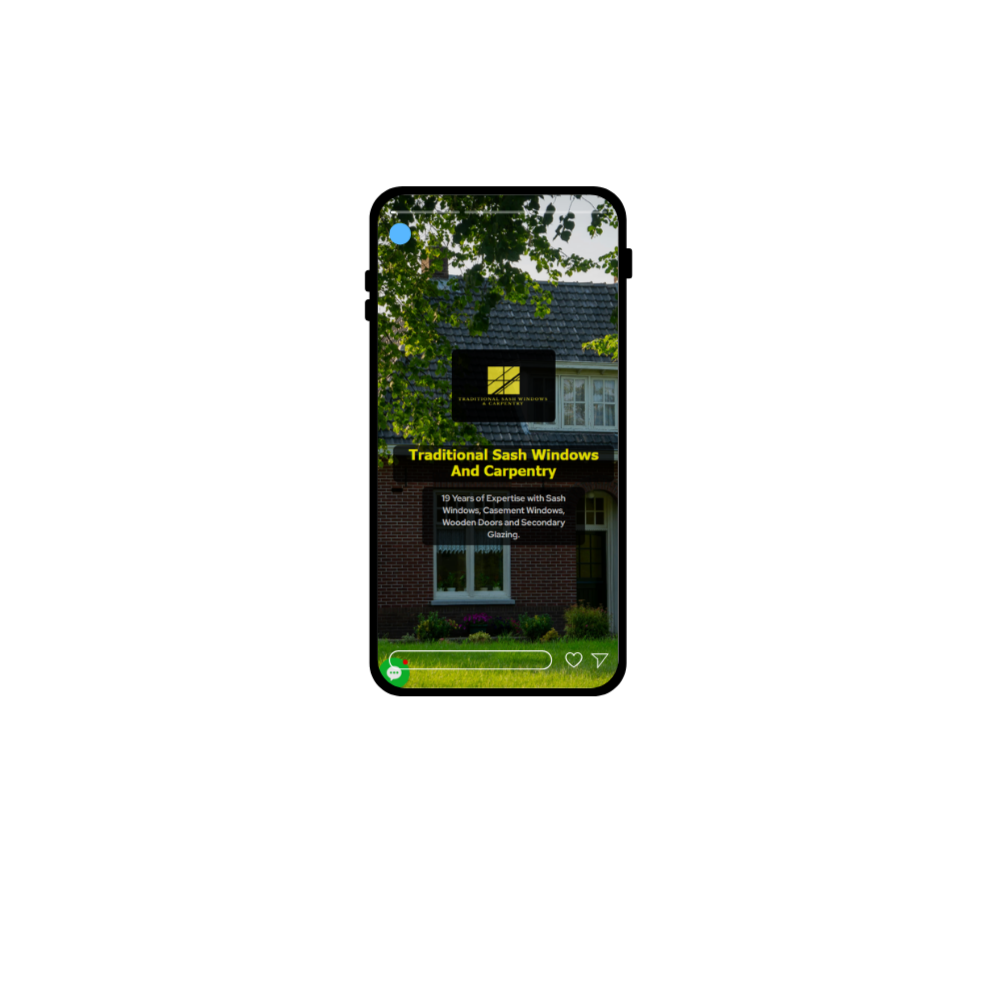 A Mobile phone showing a website development sample page 3