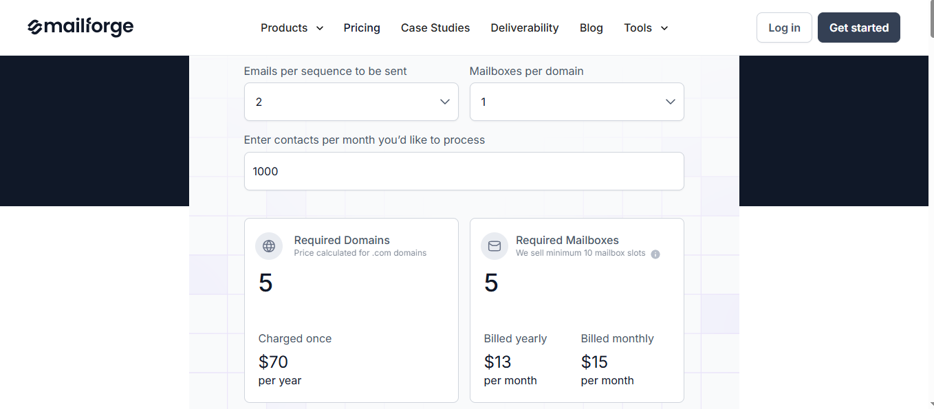 Mailforge pricing
