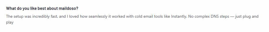 Maildoso user review on g2.com