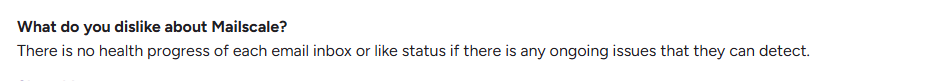 MailScale user review on G2.com