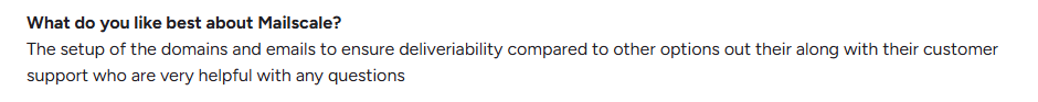 MailScale user review on G2.com