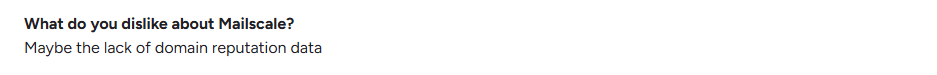 MailScale user review on G2.com
