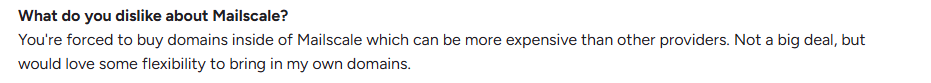 MailScale user review on G2.com