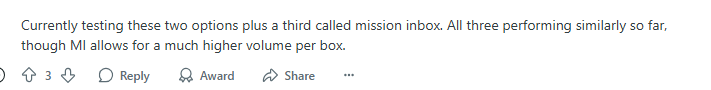 Mission inbox user pricing about its High volume