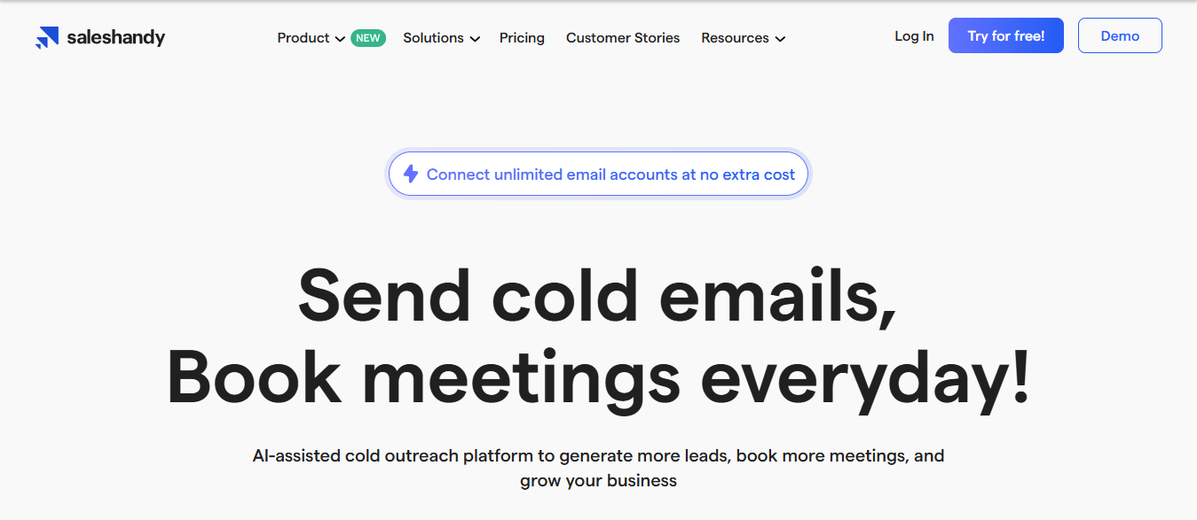 Saleshandy home page