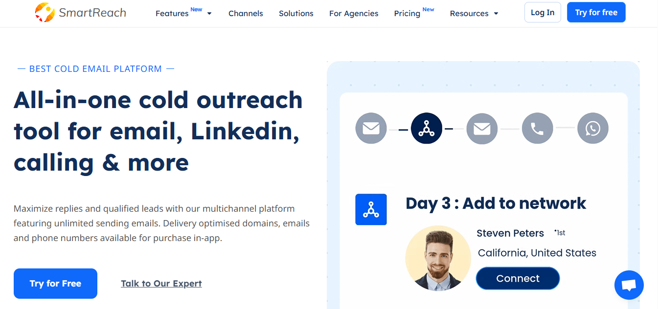 SmartReach.io homepage