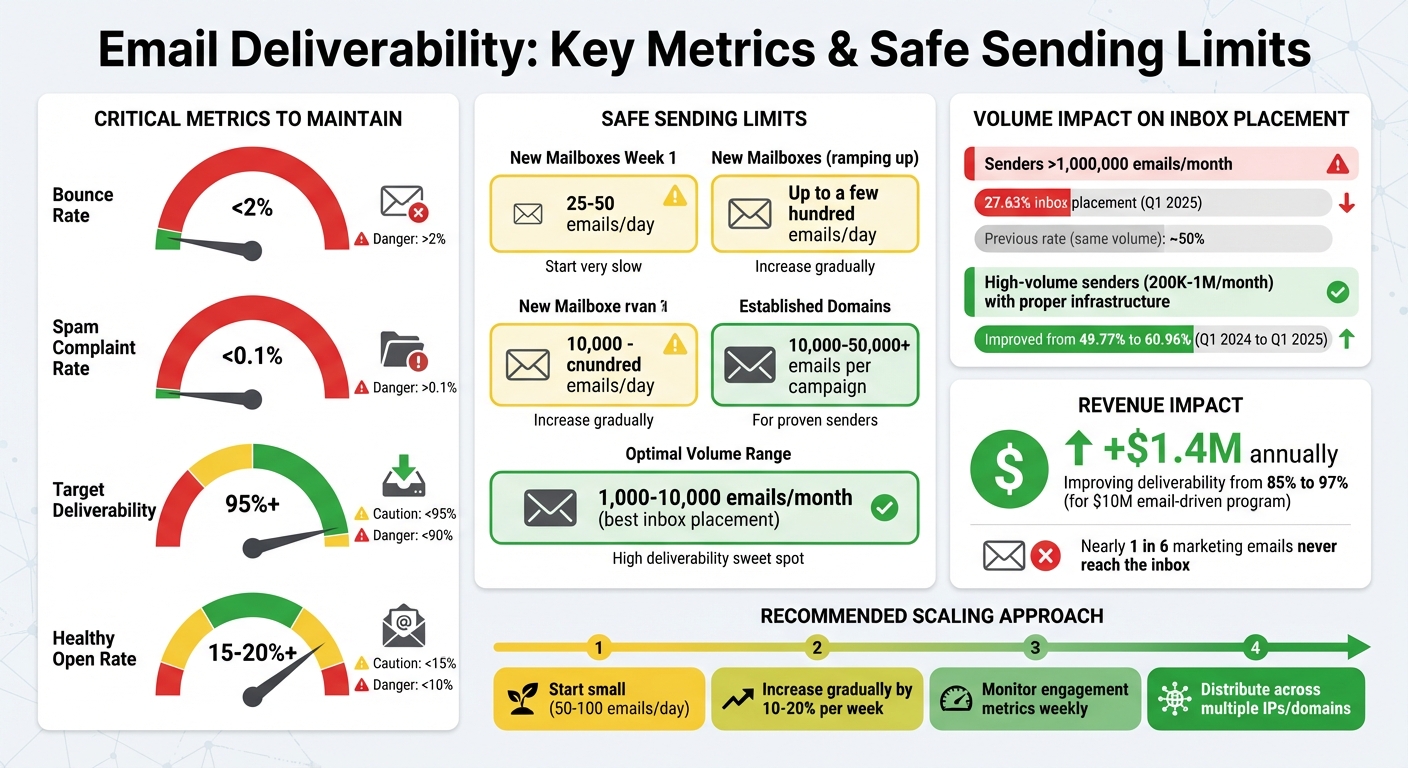 Email Deliverability Benchmarks and Safe Sending Limits
