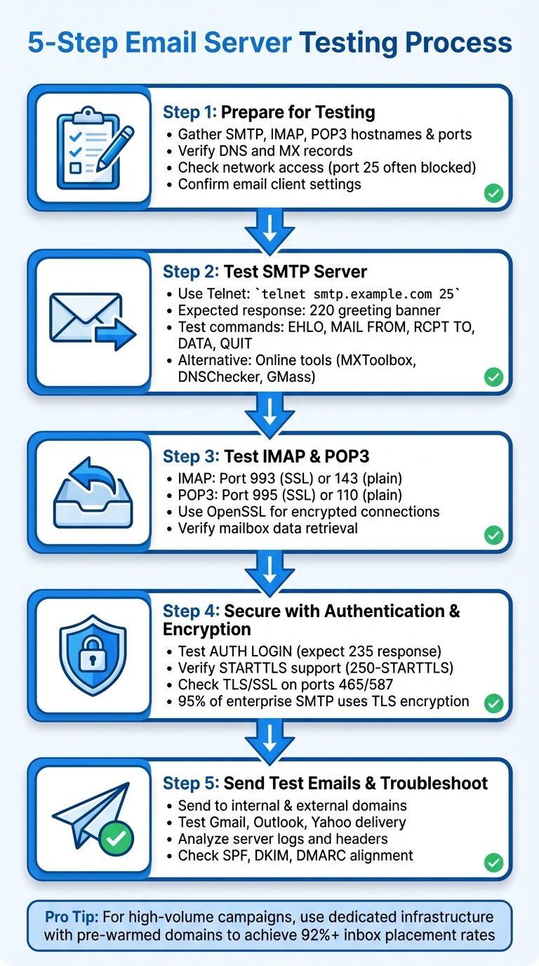 5-Step Email Server Testing Process: SMTP, IMAP, and POP3 Configuration Guide